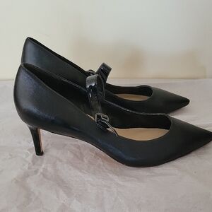 Via Spiga Black Leather Heels